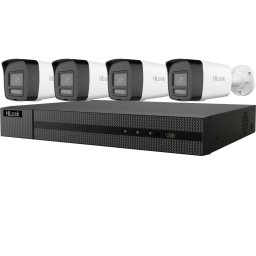 HiLook DS-J142I(STD)/IK28P-460B IP kamera szett, 4x6MP csőkamerával, beépített 2TB HDD-vel