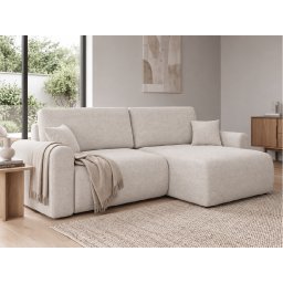 Kihúzható kétoldalas L-alakú kanapé NORDEN PAROS 250x140 cm, krémszínű Paros 02