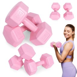 Hex súlyzó szett 2x5 kg rózsaszín
