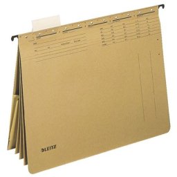 LEITZ Függőmappa, gyorsfűzős, karton, A4, LEITZ "Alpha kombi", natúr