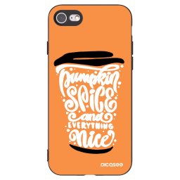 Fekete szilikon tok az alábbi mobiltelefonokra Apple iPhone SE 2020 - Pumpkin coffee