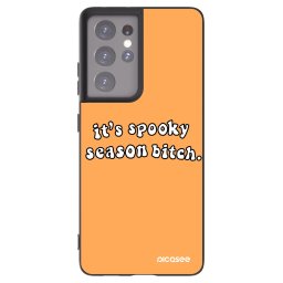 Fekete szilikon tok az alábbi mobiltelefonokra Samsung Galaxy S21 Ultra 5G G998B - Spooky season