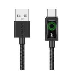 USAMS U92 adatkábel (USB - Type-C, 18W, gyorstöltő, 120cm) FEKETE