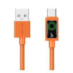 USAMS U92 adatkábel (USB - Type-C, 18W, gyorstöltő, 120cm) NARANCSSÁRGA