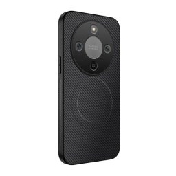Szilikon telefonvédő (műanyag hátlap, karbon minta, mágneses) FEKETE Honor Magic 8 Lite