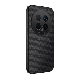 Szilikon telefonvédő (műanyag hátlap, karbon minta, mágneses) FEKETE Honor Magic 8 Pro