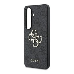 GUESS 4G BIG METAL LOGO műanyag telefonvédő (ütésállóság, bőr hatású hátlap) FEKETE Samsung Galaxy S26 (SM-S942)