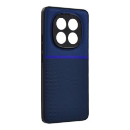 Szilikon telefonvédő (ütésállóság, mágneses, bőr hatású hátlap, csíkos) SÖTÉTKÉK Xiaomi Redmi Note 15 4G