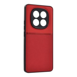 Szilikon telefonvédő (ütésállóság, mágneses, bőr hatású hátlap, csíkos) PIROS Xiaomi Redmi Note 15 4G