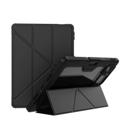 NILLKIN BUMPER LEATHER műanyag védő (aktív FLIP, ütésállóság, asztali tartó, kamera védelem, ceruza tartó) FEKETE Xiaomi Pad 8 Pro, Pad 8