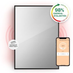 Klarstein La Palma 750 smart, infravörös hősugárzó 2 az 1-ben, 85 x 60 cm, 750 W, tükör elülső rész (HTR10-LaPalmaS750B)