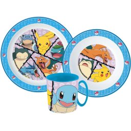 Pokémon Étkészlet 265 ml bögrével, micro műanyag szett/3db,