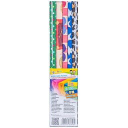 Krepp-papír, 25x200 cm, mintás, "Gimboo", 5 vegyes minta