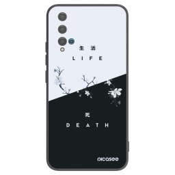 Fekete szilikon tok az alábbi mobiltelefonokra Huawei Nova 5T - Life - Death