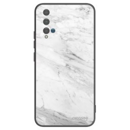 Fekete szilikon tok az alábbi mobiltelefonokra Huawei Nova 5T - White marble