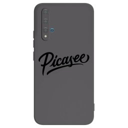 Fekete szilikon tok az alábbi mobiltelefonokra Huawei Nova 5T - Picasee - old logo - black
