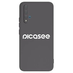 Fekete szilikon tok az alábbi mobiltelefonokra Huawei Nova 5T - Picasee - new logo - white