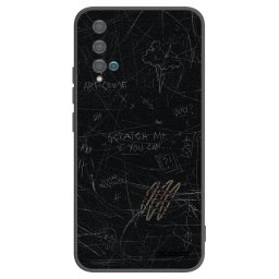 Fekete szilikon tok az alábbi mobiltelefonokra Huawei Nova 5T - SCRATCH