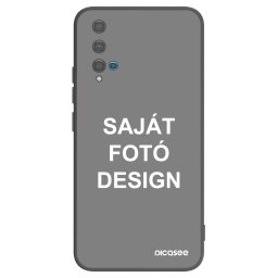 Fekete szilikon tok az alábbi mobiltelefonokra Huawei Nova 5T - Saját fotó/motívum