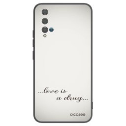 Fekete szilikon tok az alábbi mobiltelefonokra Huawei Nova 5T - Love is a drug