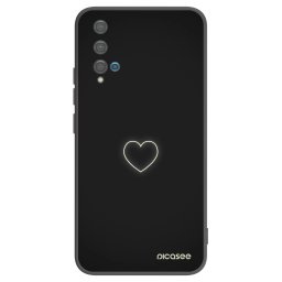 Fekete szilikon tok az alábbi mobiltelefonokra Huawei Nova 5T - Heart