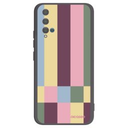 Fekete szilikon tok az alábbi mobiltelefonokra Huawei Nova 5T - Lobby tiles