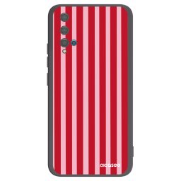 Fekete szilikon tok az alábbi mobiltelefonokra Huawei Nova 5T - Lines red