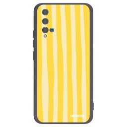 Fekete szilikon tok az alábbi mobiltelefonokra Huawei Nova 5T - Lines lemon