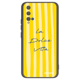 Fekete szilikon tok az alábbi mobiltelefonokra Huawei Nova 5T - Ladolcevita