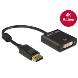 Delock Displayport 1.2 hím > DVI női 4K aktív fekete