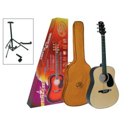 SX DG-1K NATÚR western gitár szett