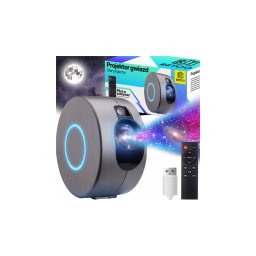 LED Csillag galaxis projektor, változatos színes, távirányítható, szürke