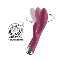 Satisfyer Spinning Rabbit 1 - forgó csiklókaros vibrátor (piros)