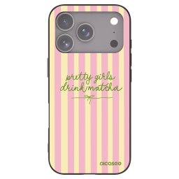 Fekete szilikon tok az alábbi mobiltelefonokra Apple iPhone 18 Pro - Pretty matcha