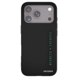 Fekete szilikon tok az alábbi mobiltelefonokra Apple iPhone 18 Pro - Results x Excuses