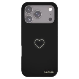 Fekete szilikon tok az alábbi mobiltelefonokra Apple iPhone 18 Pro - Heart