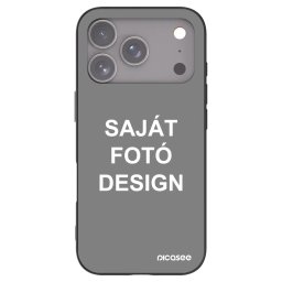 Fekete szilikon tok az alábbi mobiltelefonokra Apple iPhone 18 Pro - Saját fotó/motívum