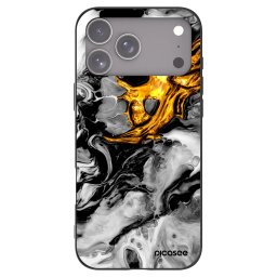 Fekete szilikon tok az alábbi mobiltelefonokra Apple iPhone 18 Pro Max - Black Gold 2