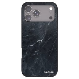 Fekete szilikon tok az alábbi mobiltelefonokra Apple iPhone 18 Pro Max - Black marble