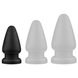 Anál plug texturált felület 17 cm nagy méret fekete