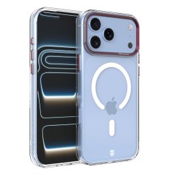 Tactical MagForce 2.0 Cover Apple iPhone 17 Pro Max/18 Pro Max MagSafe hátlap tok, átlátszó/bordó