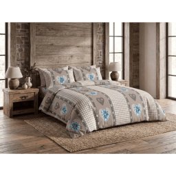 Flanel ágyneműhuzat HEART RETRO barna Ágyneműhuzat mérete: 70 x 90 cm | 140 x 200 cm