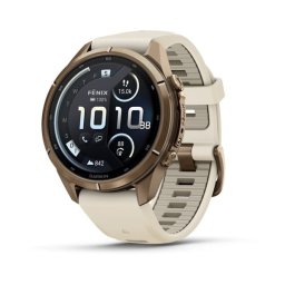 Garmin 010-04335-21 fenix 9 Pro inReach 43mm AMOLED őszi arany Titanium krémszínű szilikon szíjjal (ED XD)