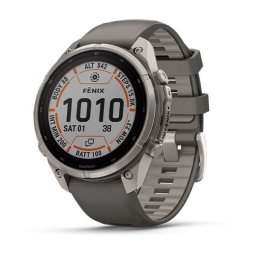 Garmin 010-04338-01 fenix 9 Pro inReach 47 mm SOLAR MIP Titanium kavicsszürke szilikon szíjjal (ED XD)