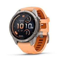Garmin 010-04335-01 fenix 9 Pro inReach 43mm AMOLED Titanium őszi narancs szilikon szíjjal (ED XD)