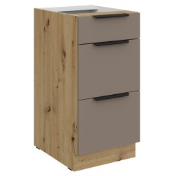 Alsó szekrény, sandgrau/artisan tölgy, FRISBO 40 D 3S BB