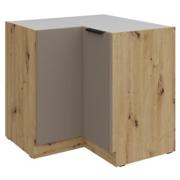 Alsó sarokszekrény, sandgrau/artisan tölgy, FRISBO 90x90 DN 2F BB