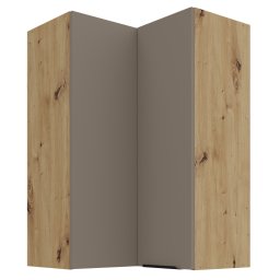 Felső sarokszekrény, sandgrau/artisan tölgy, FRISBO 60x60 GN-90 2F