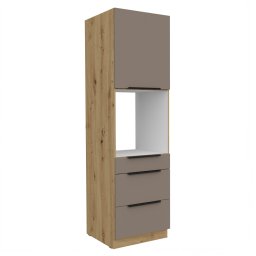 Magas szekrény beépíthető sütőhöz, sandgrau/artisan tölgy, FRISBO 60 DPS-210 3S1F