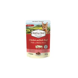 Gheda Chat&Chat Wet Chicken with Beef 24x100g